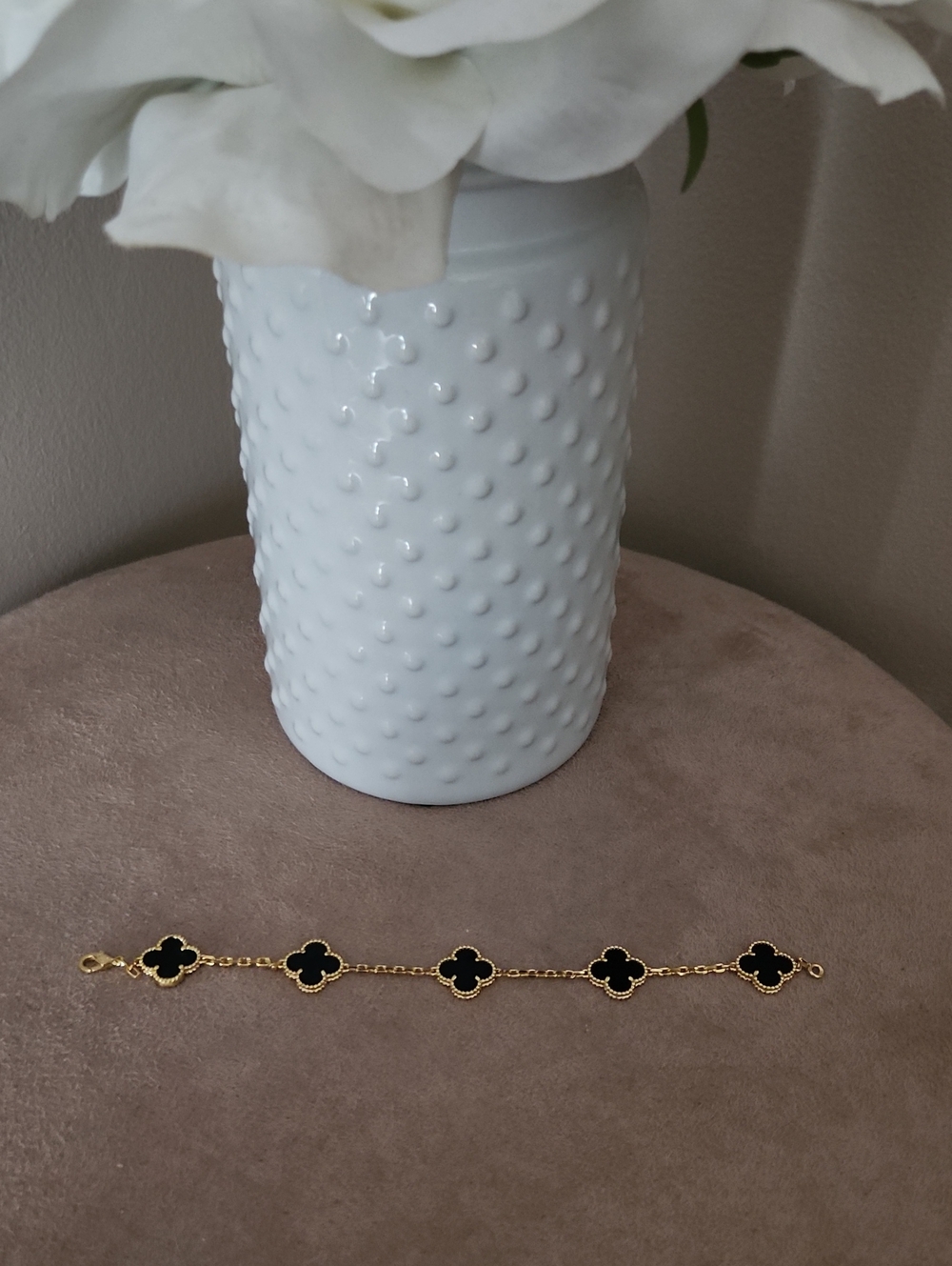 Gold and Black Four Leaf Clover Bracelet 🖤💛